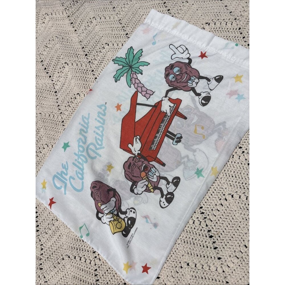 California Raisins Vintage 1988 Pillowcase Conga Line Island Band 18x29